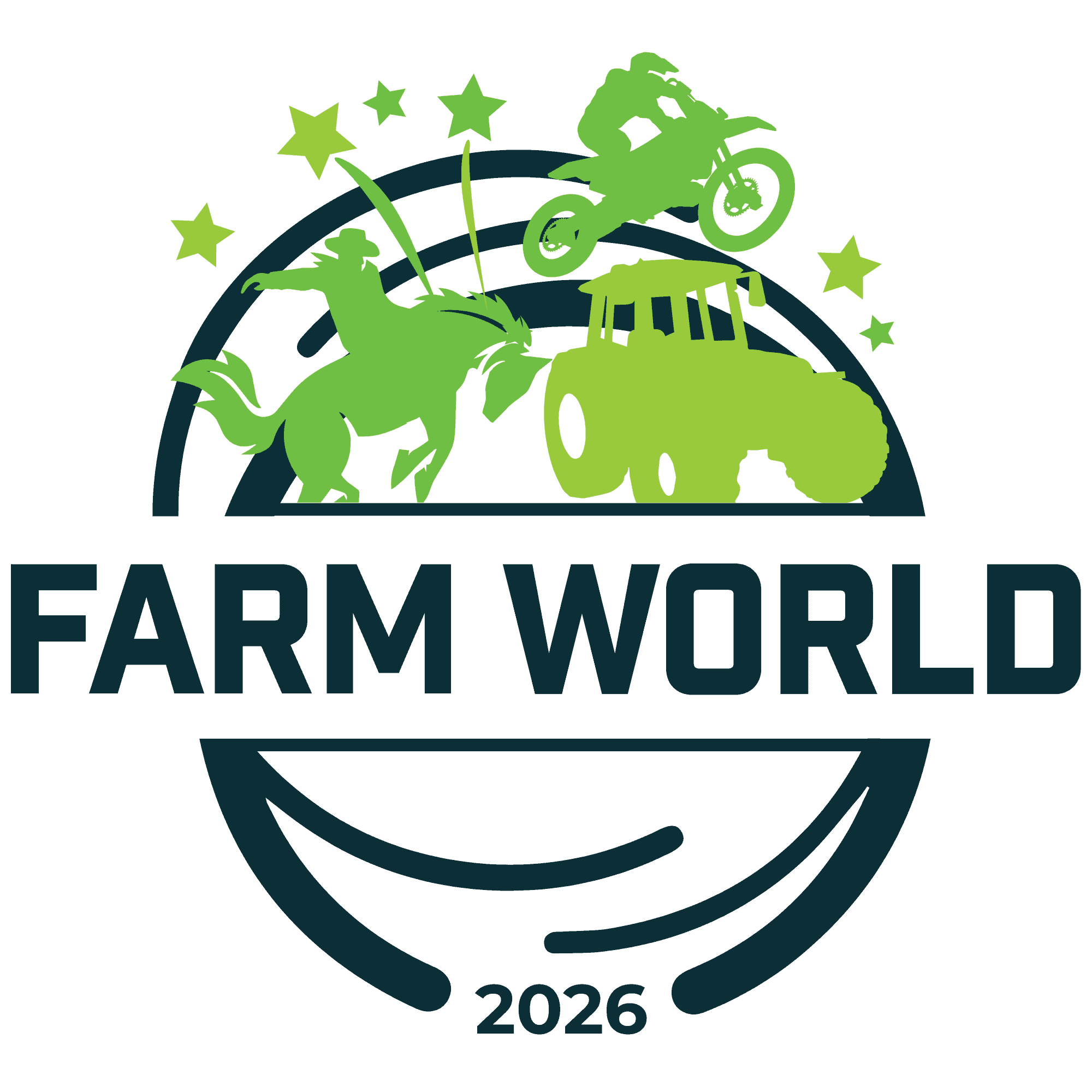 Farm World Logo - Dark on White Background