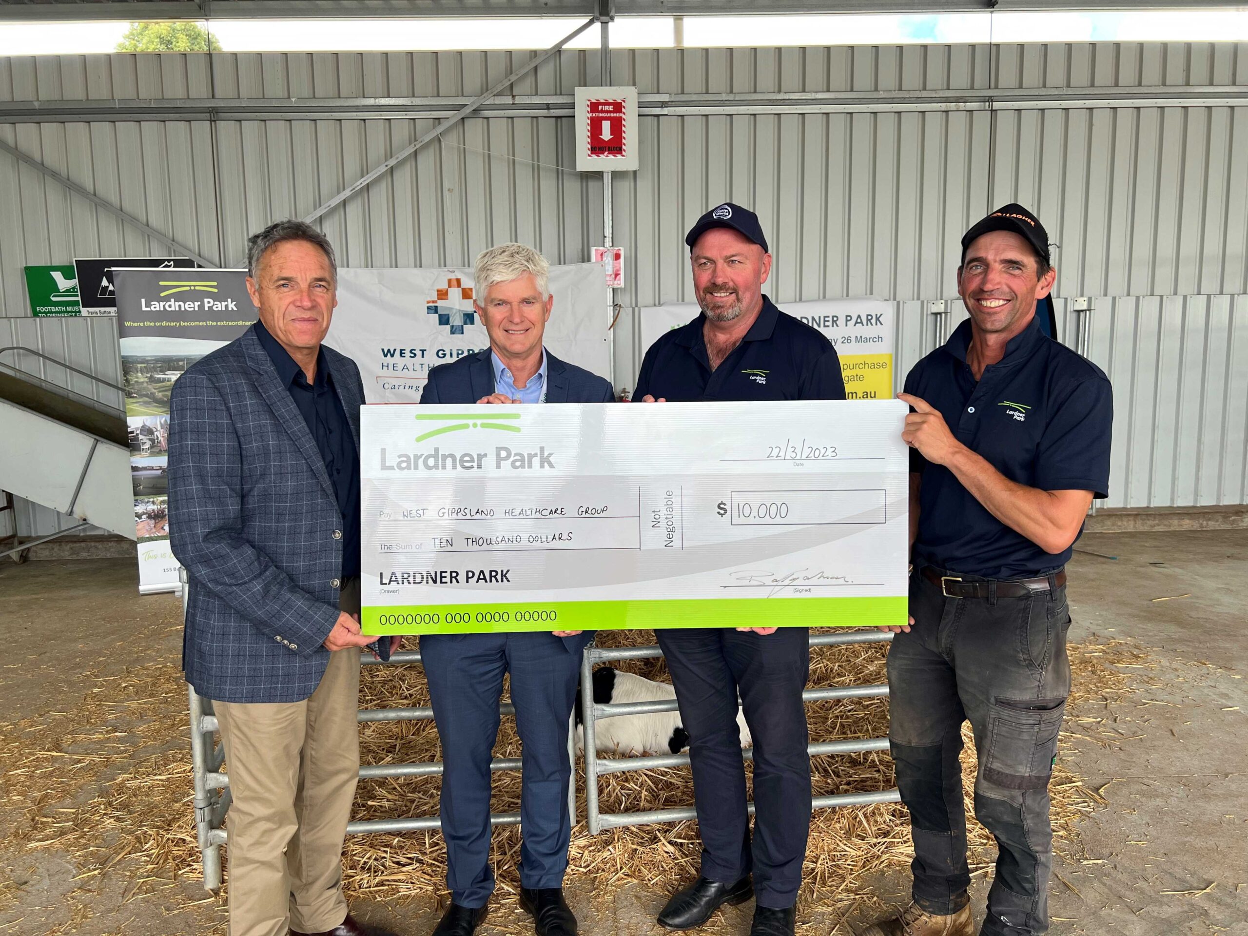 Happy - Cheque with LP CEO, Chairman, Livestock Manager and WGHG CEO Happy - Cheque with LP CEO, Chairman, Livestock Manager and WGHG CEO